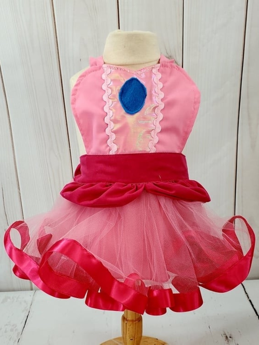 Baby Princess Peach Halloween Costume Tutu Apron Super Mario Handmade 6/12m